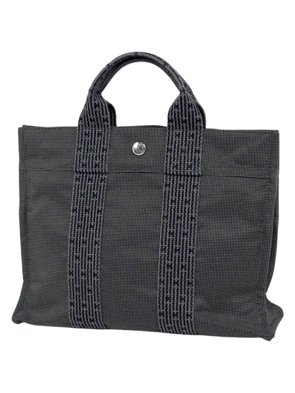 Hermes Herline Tote Bag PM Nylon Canvas Gray